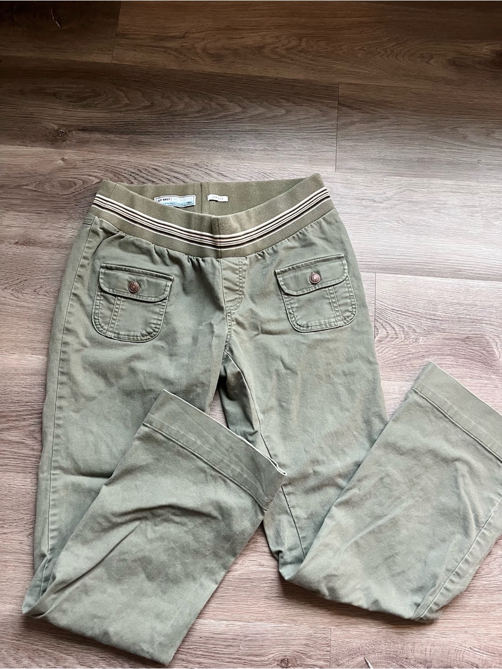 Old Navy Maternity Olive Green Stretch Utility Cargo Pants Size Medium